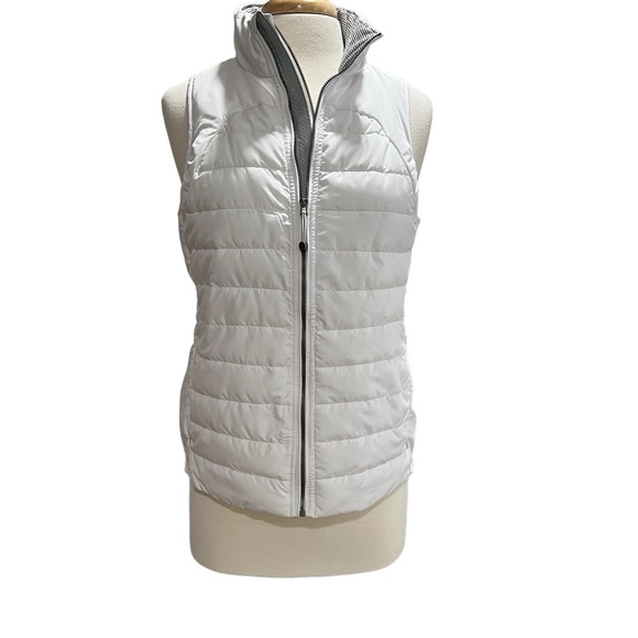 White Puffer Zip Up Vest - Picture 7 of 9